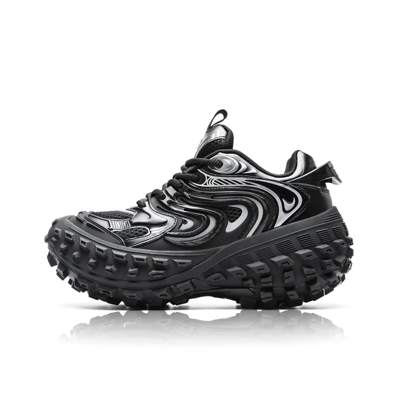 MVA Slip Resistant, Abrasion Resistant, Breathable, Impact Resistant, Lightweight Low Top Chunky Sneakers Unisex Black-0