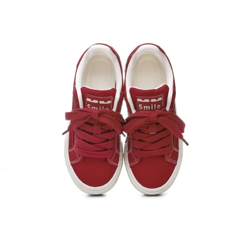 Ordifen Low Top Canvas Shoes Women's Red-2