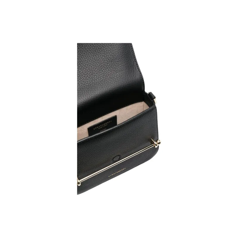 Strathberry Leather Shoulder Bag, Crossbody Bag Women's Black-2