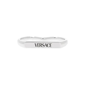 VERSACE Logo Engraved Two Finger Ring