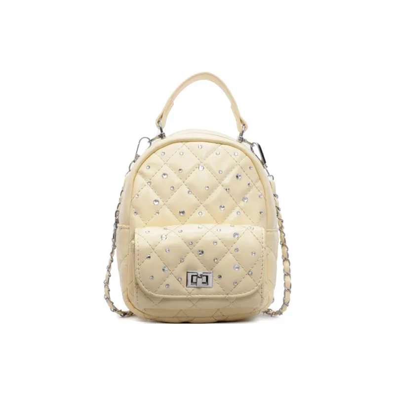 AIBAG PU Backpack Women's Pink/Blue/Red/Yellow/Black/White-19