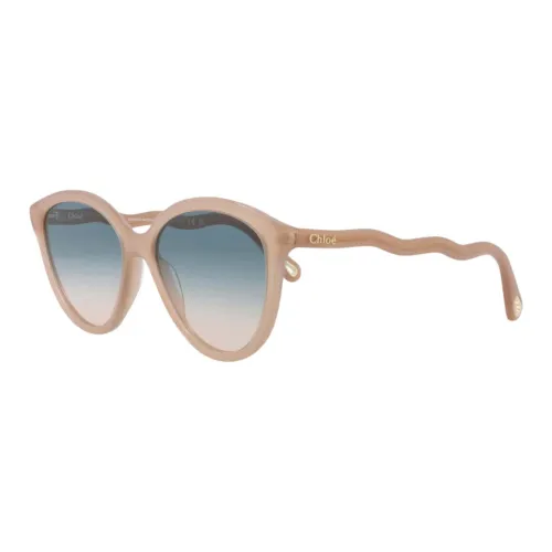 Chloe Acetate Metal mask Sunglasses Unisex Beige
