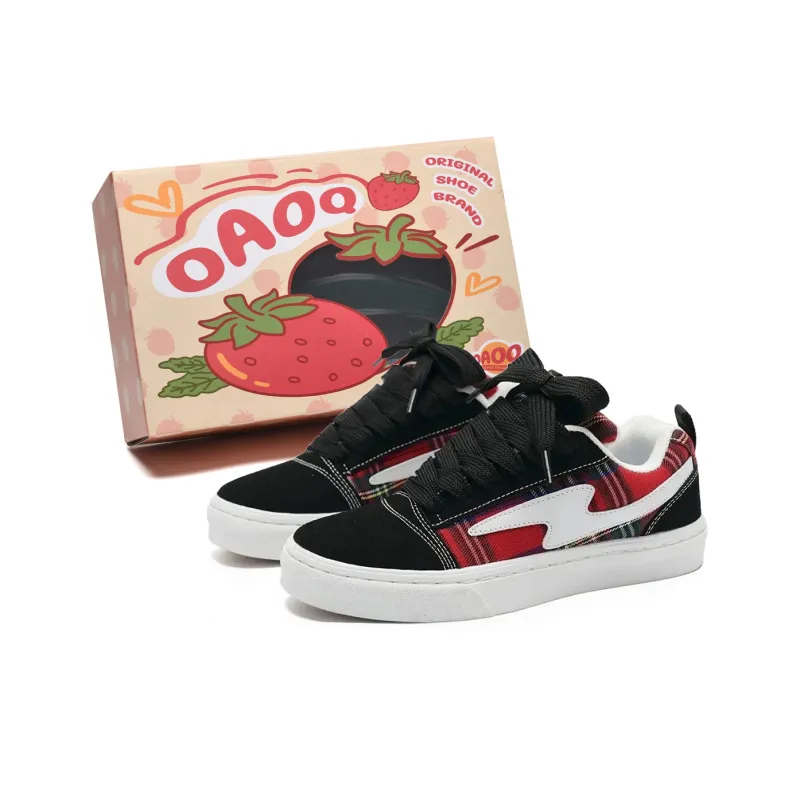 OAOQ Cushioning Abrasion Resistant Lightweight Breathable Slip Resistant Low Top Skateboard Shoes Unisex-7