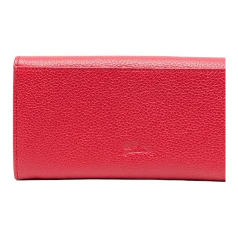 LONGCHAMP Le Foulonné Leather Wallet Women's Red-3