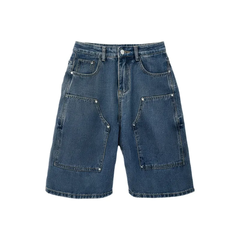 SAME FLOW Denim Shorts Men Blue-2