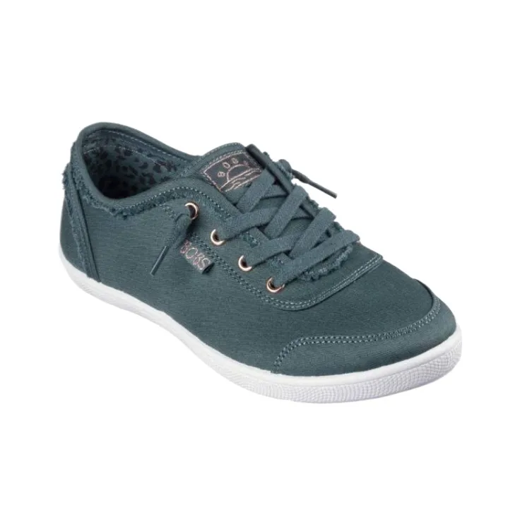 Skechers Bobs B Cute Low Top Canvas Shoes Women's Green-3