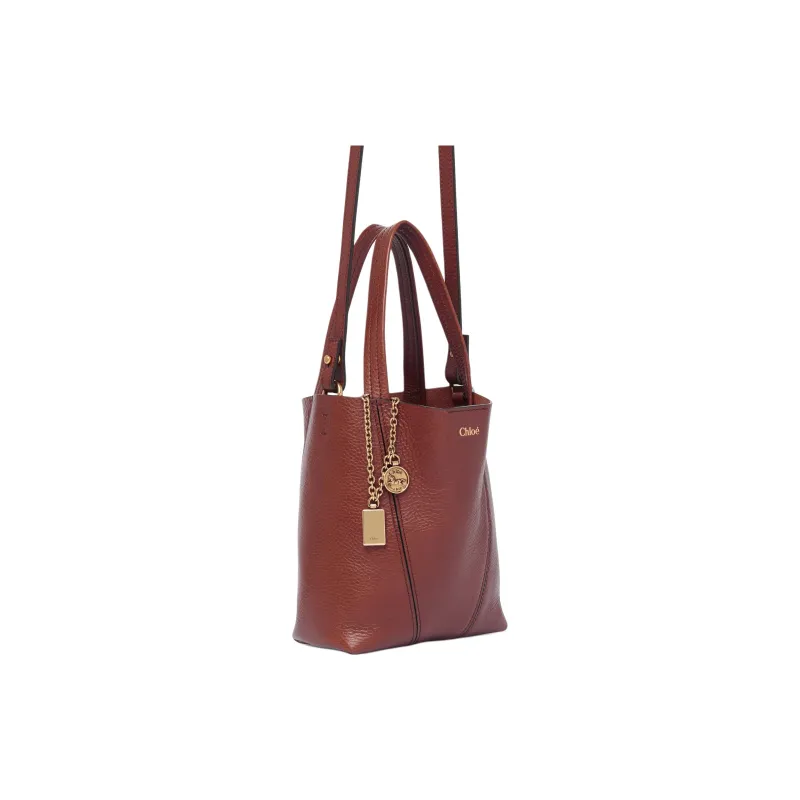 Chloe Spin Cow Leather Tote Bag, Shopping Bag, Shoulder Bag, Handbag Trumpets Women's Dark Pink-2