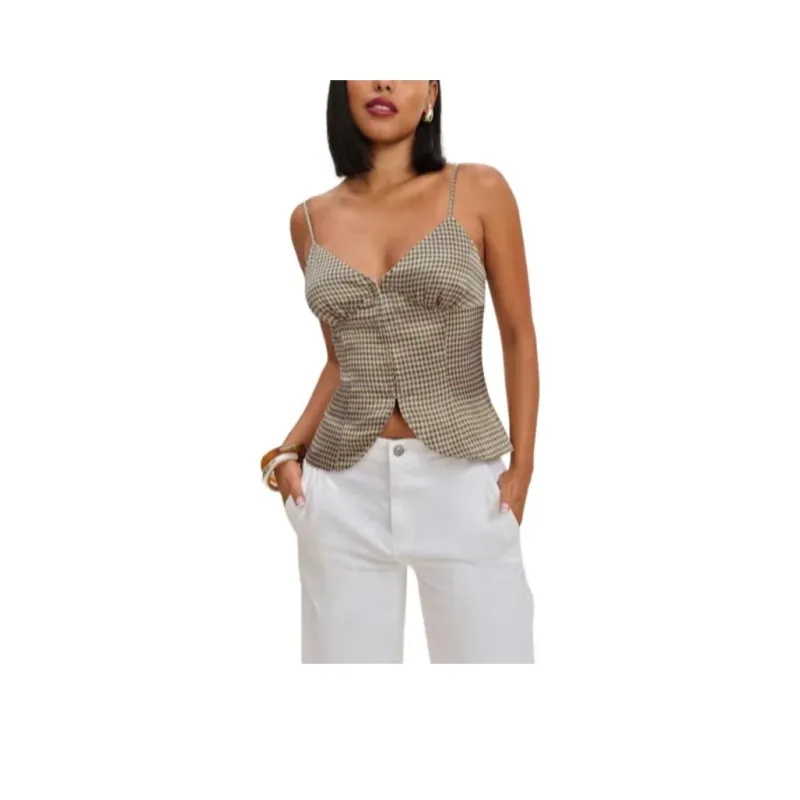 REFORMATION Lumi Silk Top Camisole Women's-0