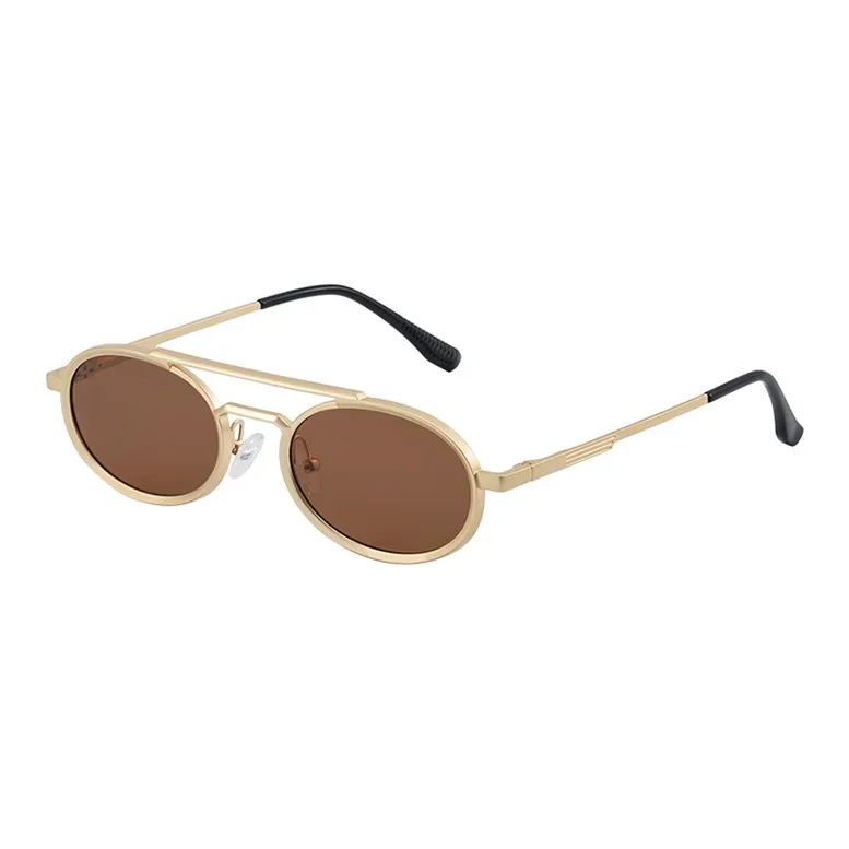 NOME Plastic Metal Oval Sunglasses Unisex-4