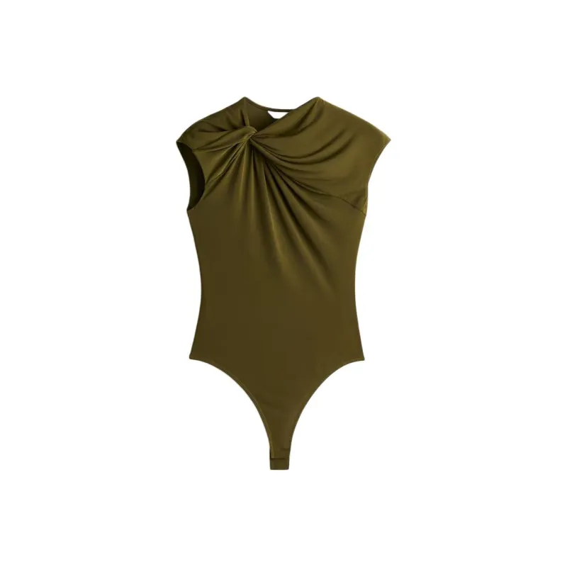 H&M Bodysuits Women's Dark Khaki Green-0