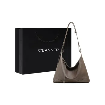 C°BANNER Cow Leather Shoulder Bag Tubas Women's Elephant Gray