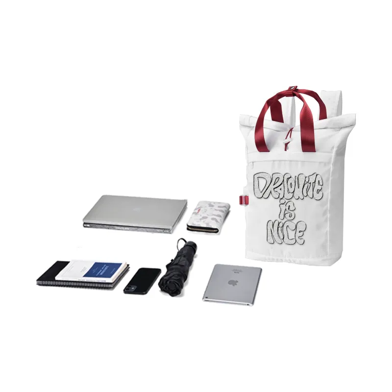 DRACONITE Polyester Backpack Unisex White-2