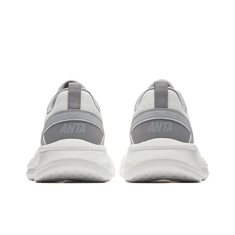 Anta Shock Absorbers With Slip Resistant Features Low Top City Commute Running Shoes Men's White Gray-2