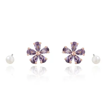 AJIDOU S925 Silver Stud Earrings Women's