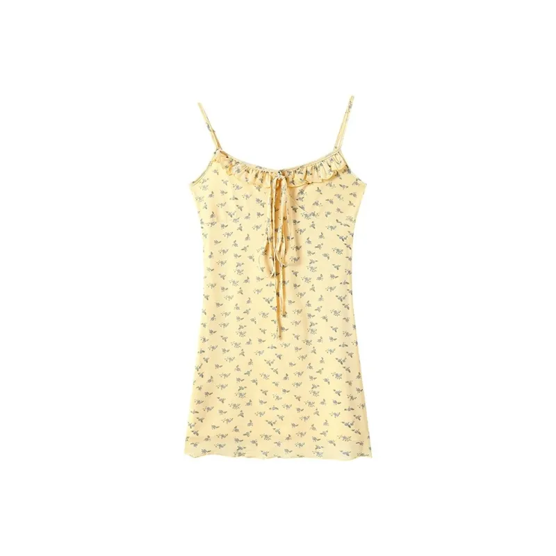 Mu Xiao Xin Slip Dresses Women's Yellow-0
