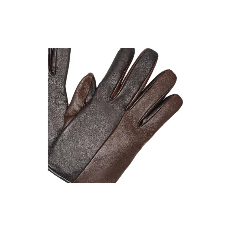 FENDI Lambskin Gloves Men's Brown-2