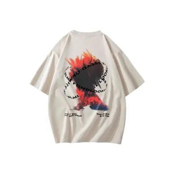 FONDLOOK T Shirts Unisex Light Beige Apricot