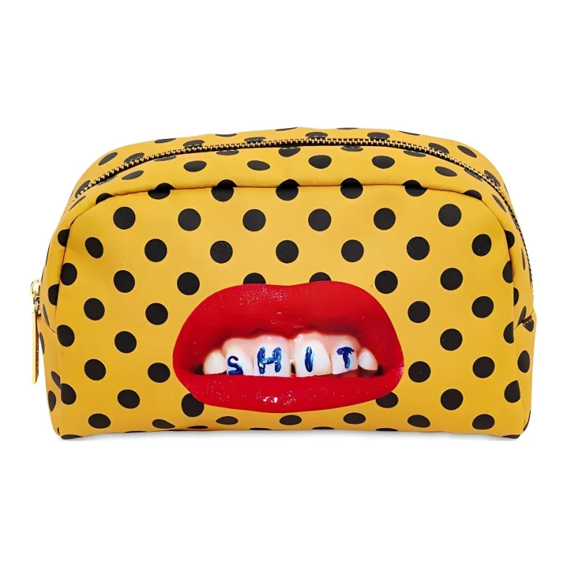 SELETTI Polyurethane Makeup Bag Unisex Yellow-0