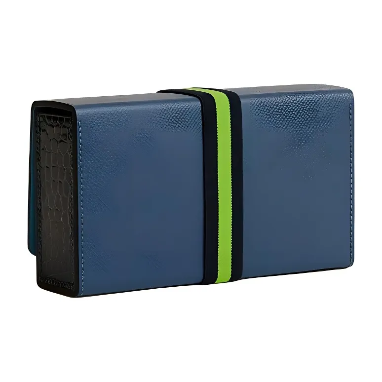 HERMES Calfskin With Crocodile Leather Clutch Women's Dark Blue-1
