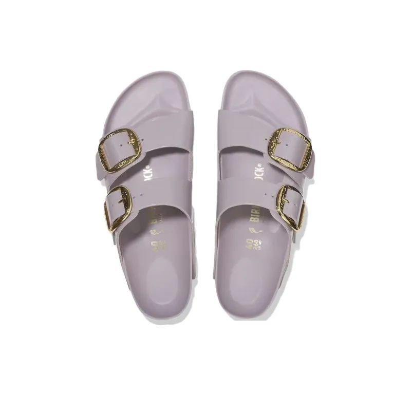 Birkenstock Arizona Big Buckle Abrasion Resistant Slide Slippers Women's Light Purple Regular Loose Fit-3