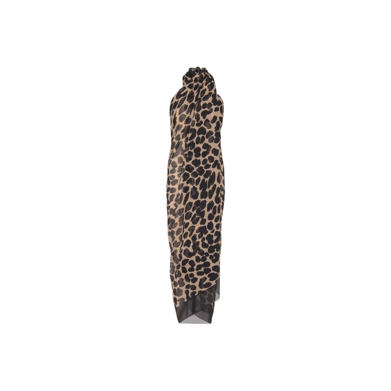 BALMAIN SS25 Wrap Skirt Women's Leopard Print-0