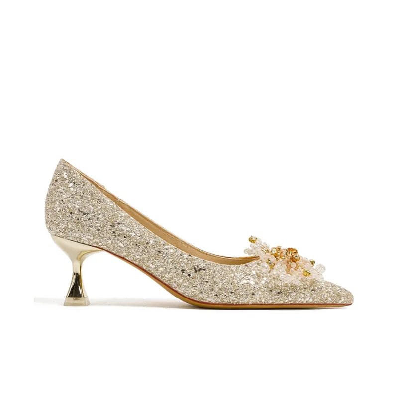 KATHRYN WILSON Slim Heel High Heels 5.5cm Women's Champagne-2