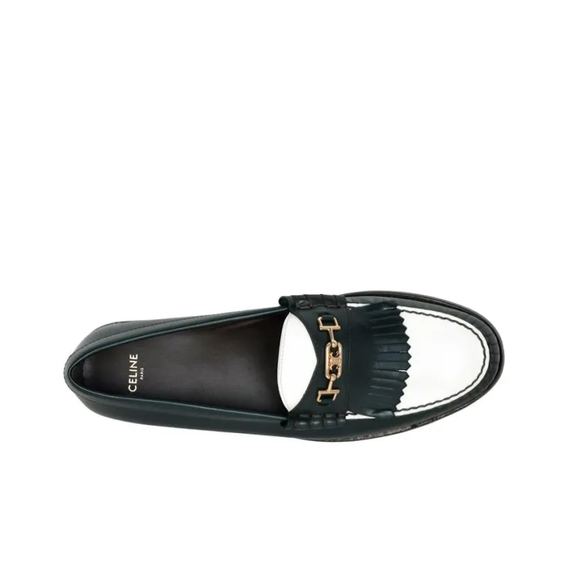 CELINE Luco Triope Loafers Men's Dark Green-2