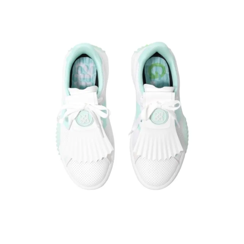 GFORE Slip Resistant, Abrasion Resistant, Waterproof Low Top Golf Shoes Women's White Cyan-3