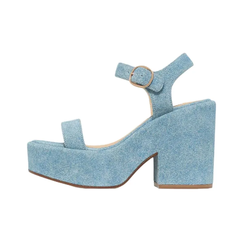 GABRIELA HEARST Iman One Strap Sandals 10cm Women's Blue-0