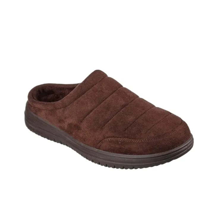 Skechers Relaxed Fit Slip Resistant Closed Toe Slippers Men's Brown-3