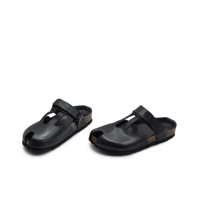 ARTMU Rubber Sole Quick Dry Closed Toe Slippers Women's Black-7