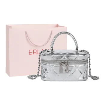 EBLAN Cow Leather Shoulder Bag, Crossbody Bag Trumpets Women's Silver Tubas