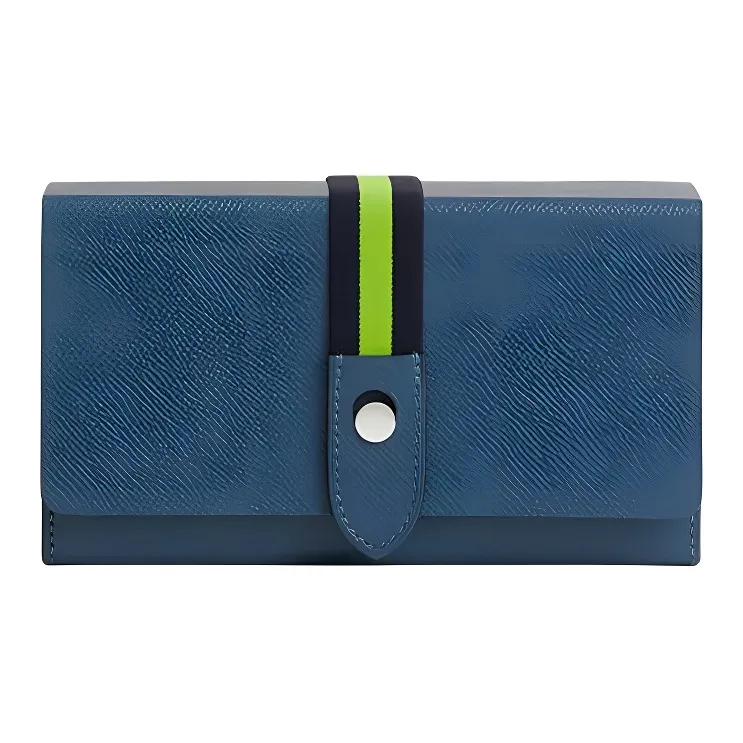 HERMES Calfskin With Crocodile Leather Clutch Women's Dark Blue-0