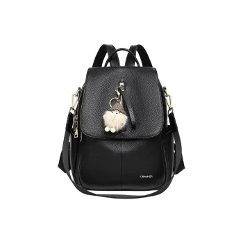 C°BANNER Cow Leather Backpack Medium Size Women's Black