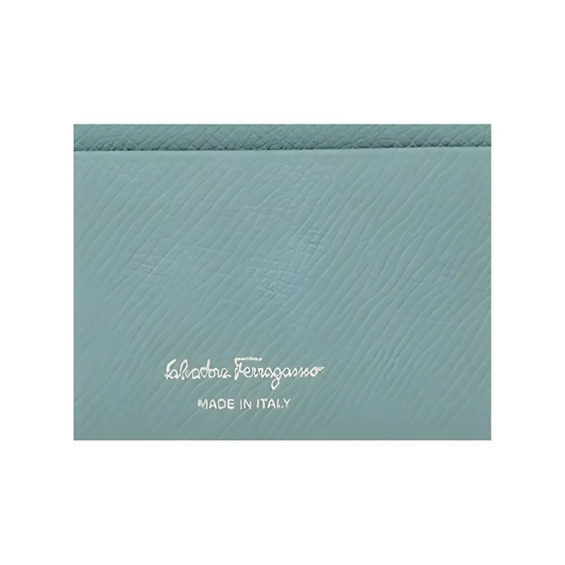 FERRAGAMO Stamped Calfskin Card Holder Women's Lucky Charm-3
