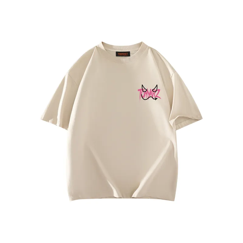 TONYKRZ T Shirts Unisex Light Beige Apricot-1