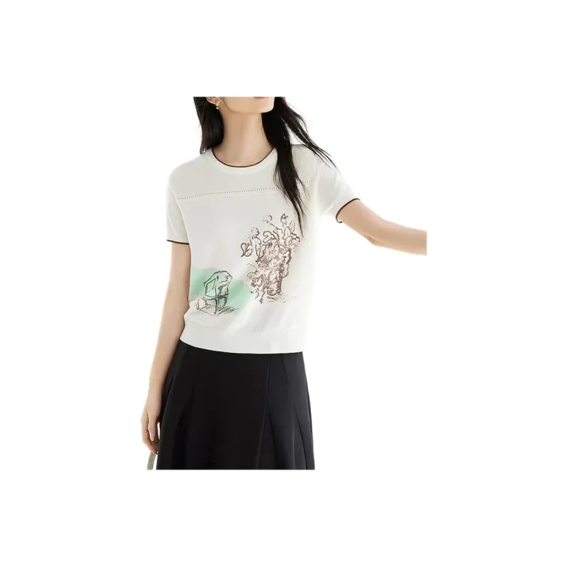 DIALOGUE x YISHUHUAZUO,LIANMINGKUAN Knitwear Women's Milk White-2