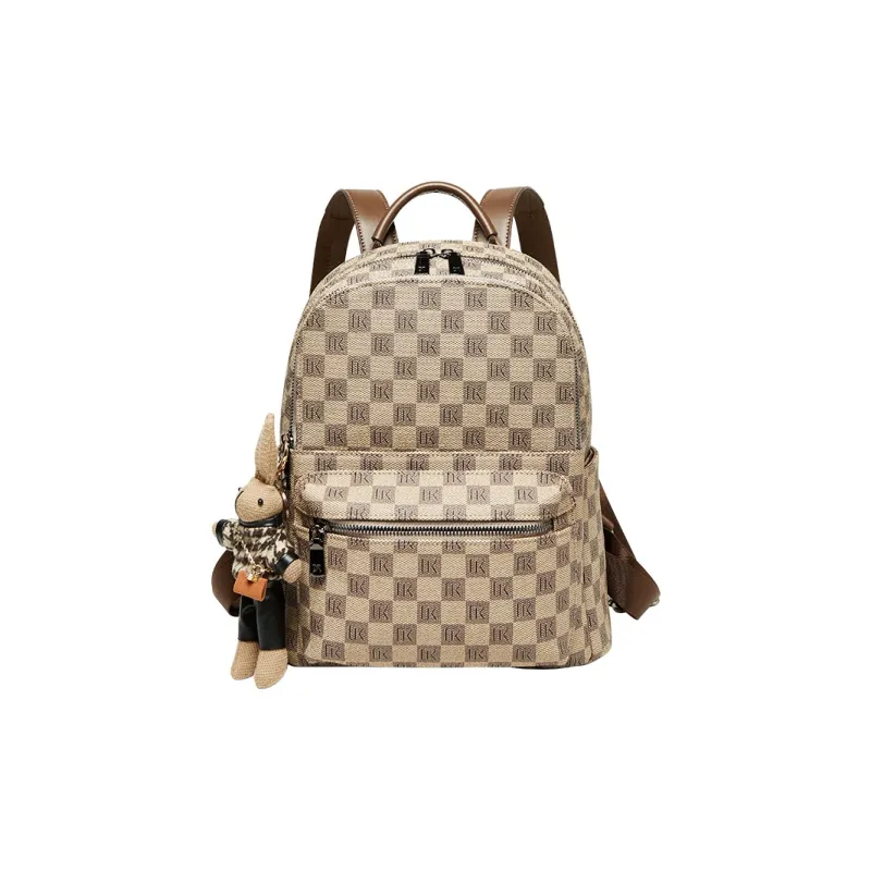 CNNCOO PVC Polyvinyl Chloride Backpack Women's Khaki-5