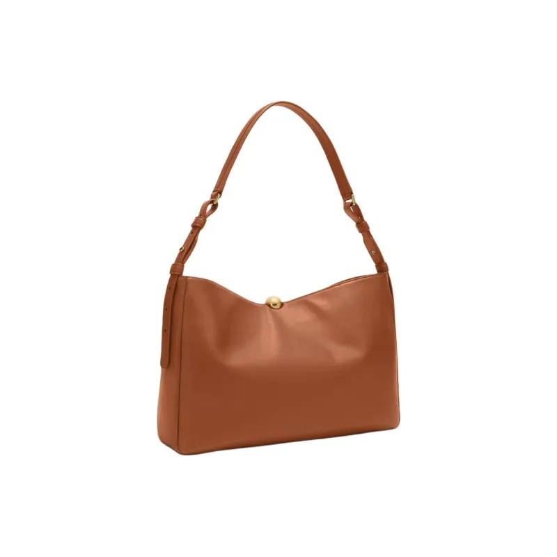 Furla Leather Shoulder Bag Tubas Women's Cognac Brandy-1