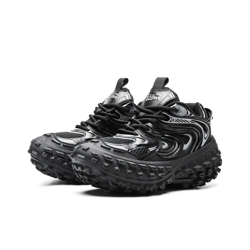 MVA Slip Resistant, Abrasion Resistant, Breathable, Impact Resistant, Lightweight Low Top Chunky Sneakers Unisex Black-2