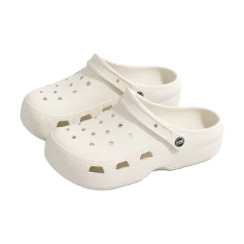 Stay At Home Multi Purpose Shoe High Heel Couple Beach Walking Clogs Cheese White