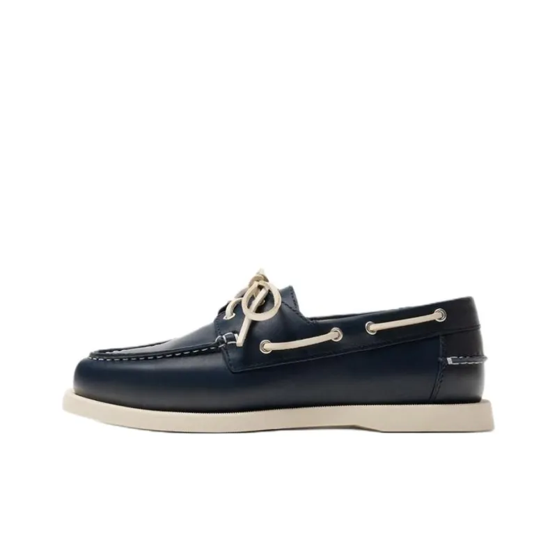 ZARA Boat Shoes Men Blue-0