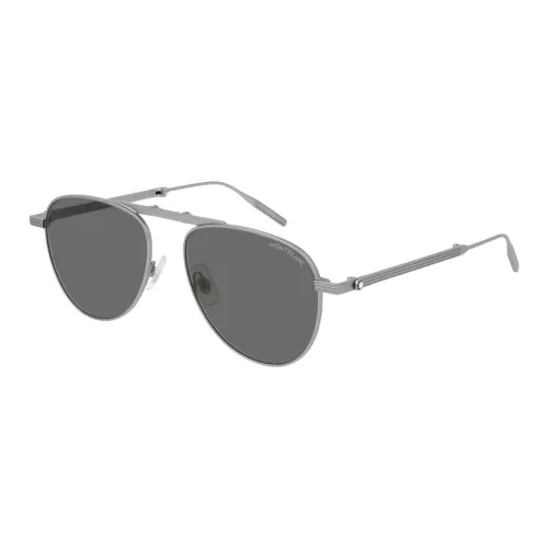 MONTBLANC Metal Round Sunglasses Men's Silver