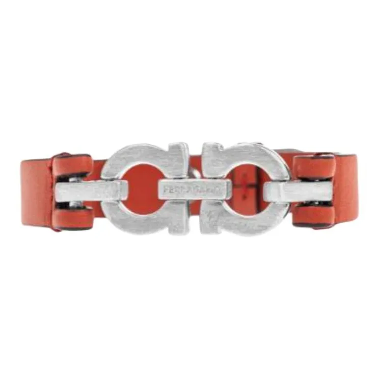 FERRAGAMO Calfskin, Brass Wristbands Men's Brown-0
