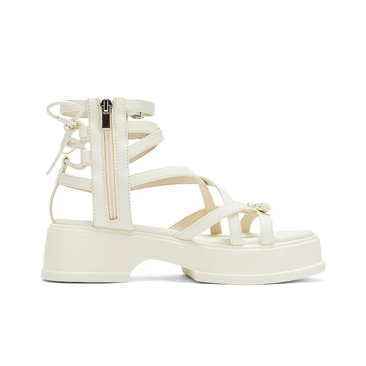 DAPHNE Roman Sandals Women's Ecru-2