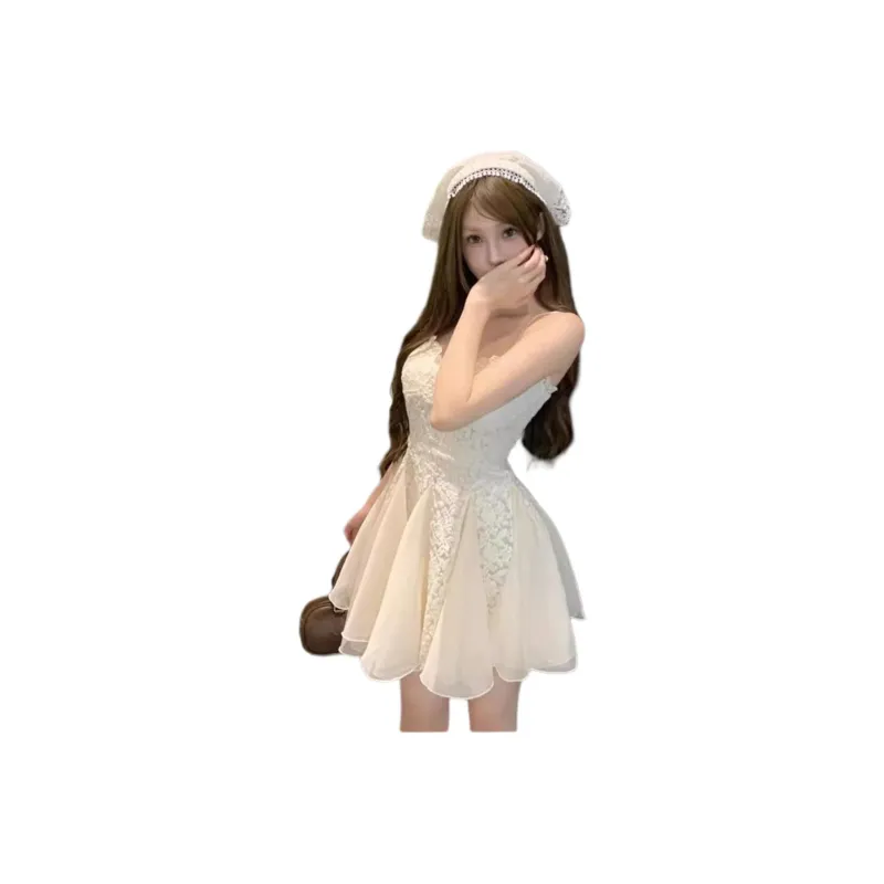 Dior Beauty Slip Dresses Women's Apricot-0