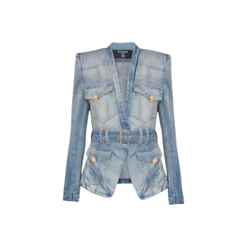 BALMAIN Denim Jacket Women's Blue