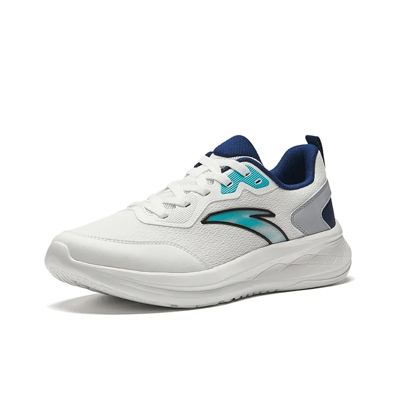 ANTA Running Shoes Men Low Top Papyrus White/Dark Nautical Blue/Clay Gray-1