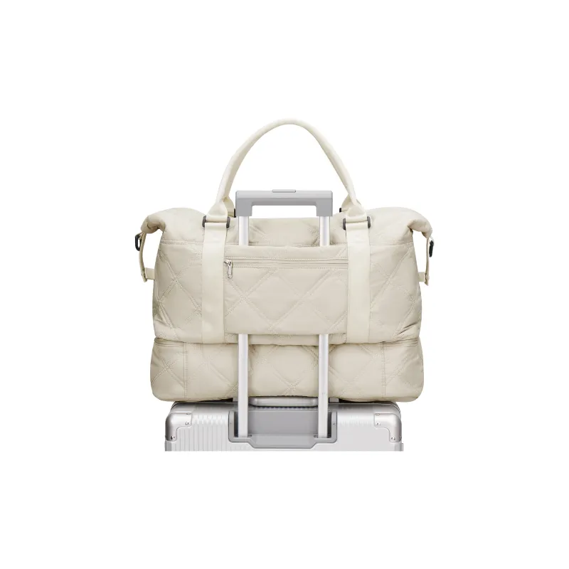 JEANSWEST Fabric Travel Bag Unisex Apricot-3