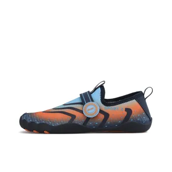 GESENLANG Slip Resistant, Abrasion Resistant, Breathable Low Top Casual Shoes Men's Dark Blue Orange